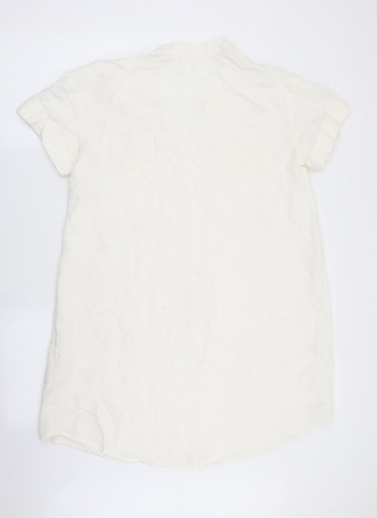 H&M Womens Ivory   A-Line  Size 8  - Linen look dress