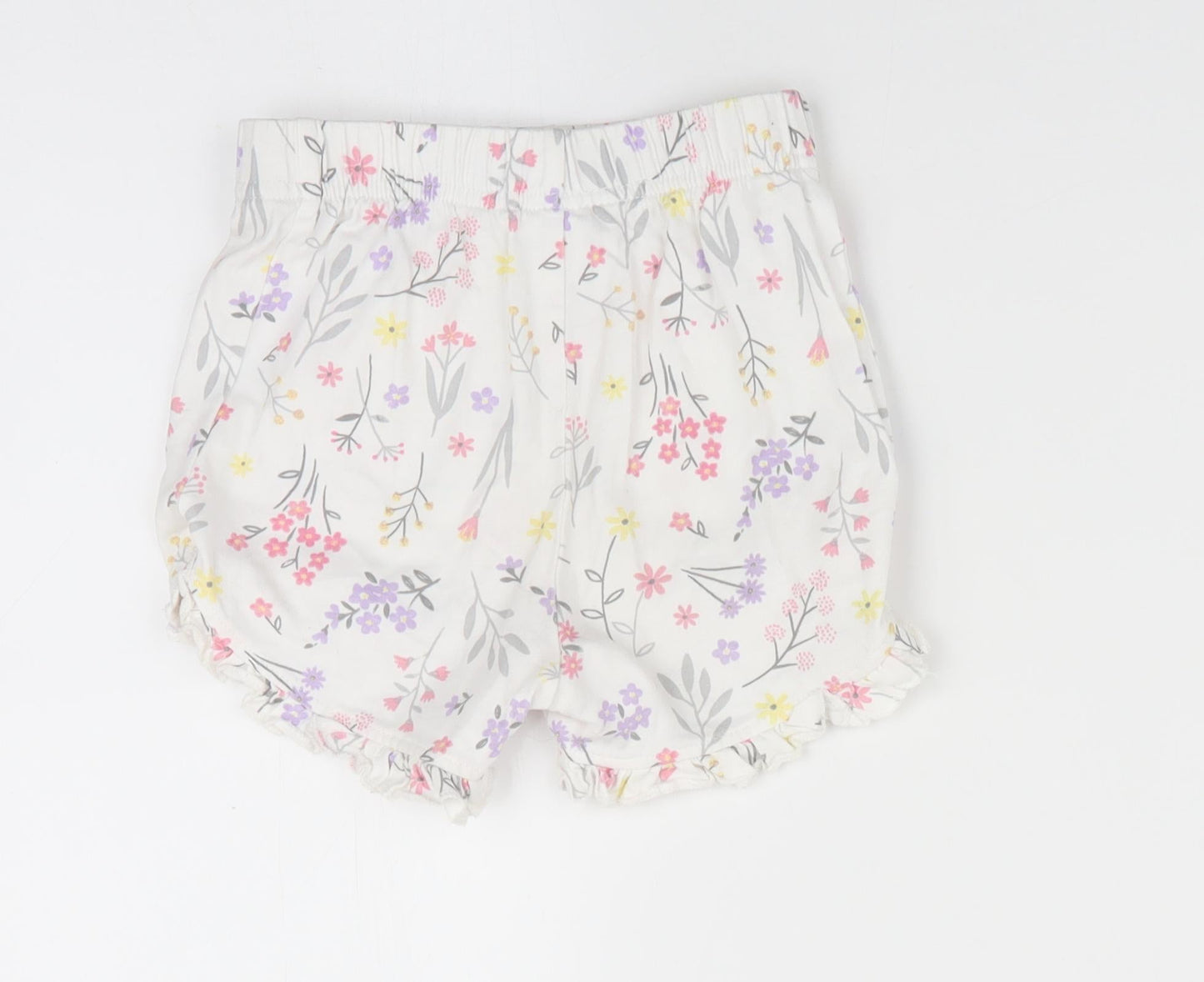 George Girls White Floral  Pedal Pusher Trousers Size 18-24 Months