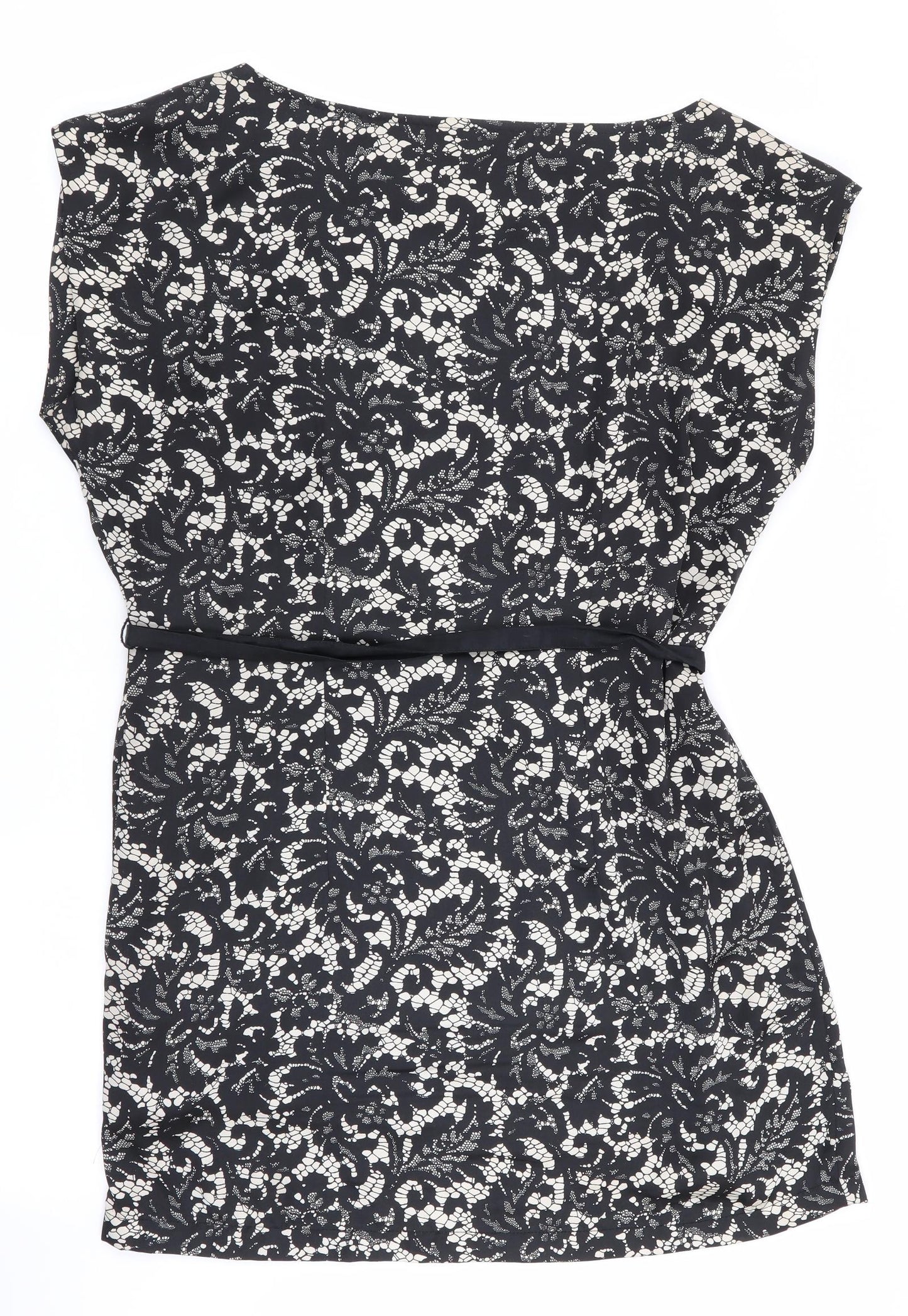 H&M Womens Black Floral  Shift  Size 12  - Lace like print