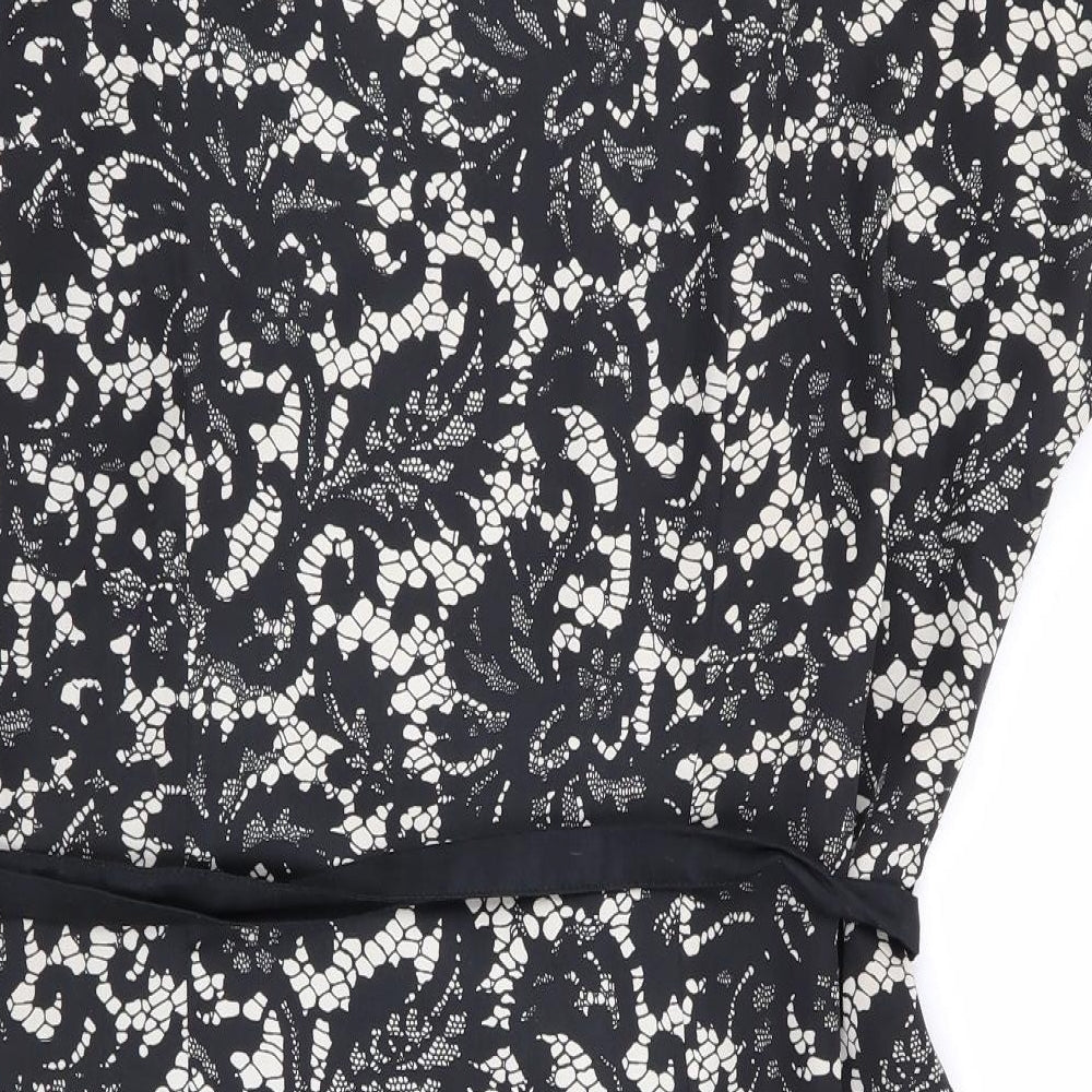 H&M Womens Black Floral  Shift  Size 12  - Lace like print