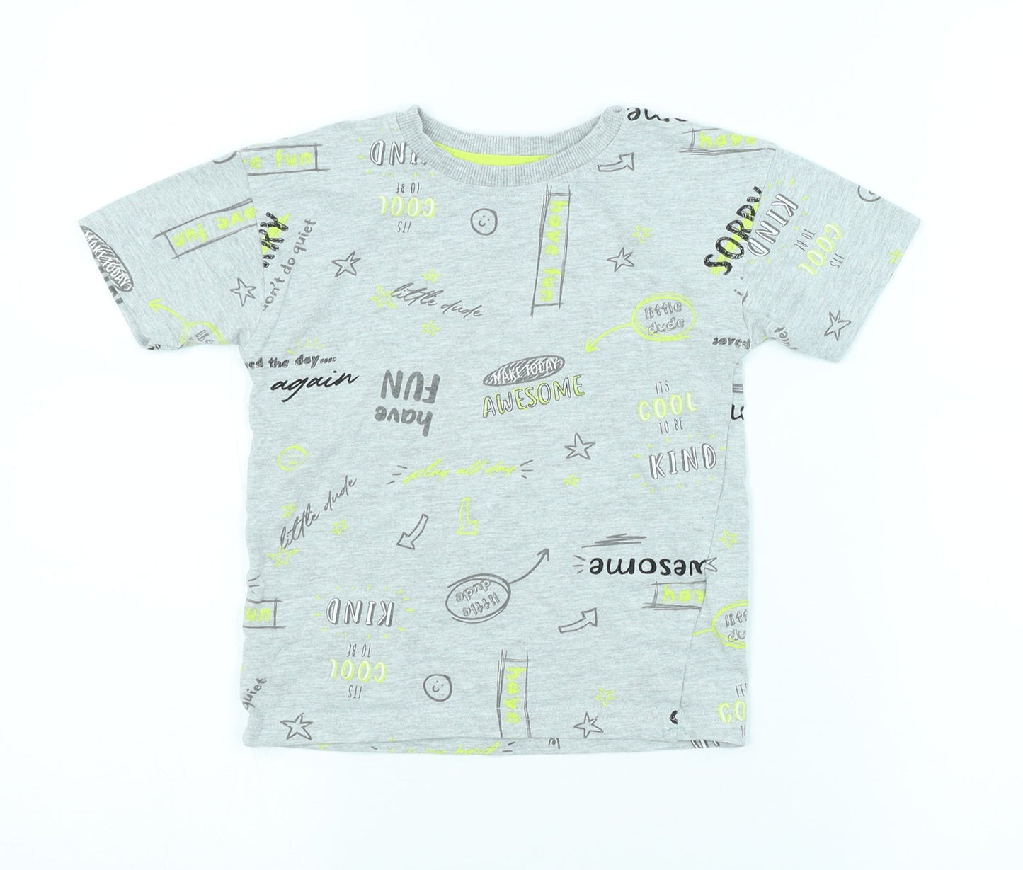 George Boys Grey Spotted  Basic T-Shirt Size 2-3 Years