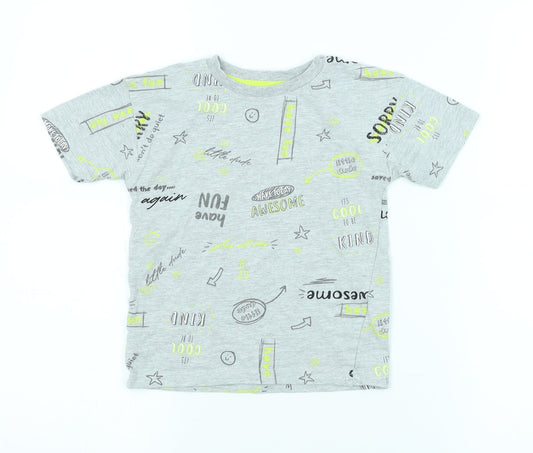 George Boys Grey Spotted  Basic T-Shirt Size 2-3 Years