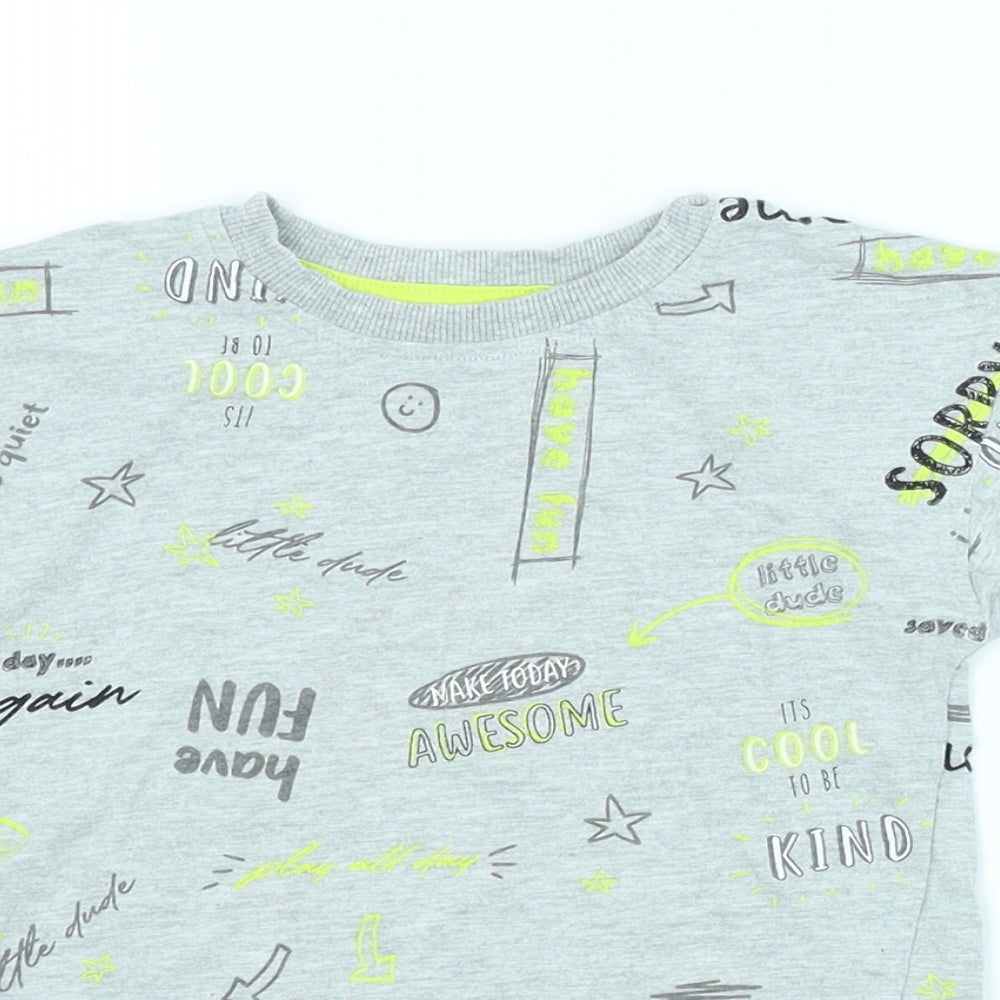 George Boys Grey Spotted  Basic T-Shirt Size 2-3 Years
