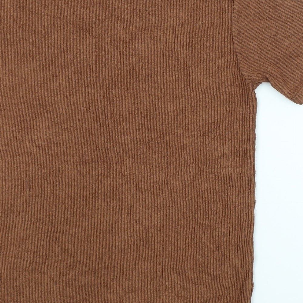 PRETTYLITTLETHING Womens Brown Striped  Pullover Jumper Size S