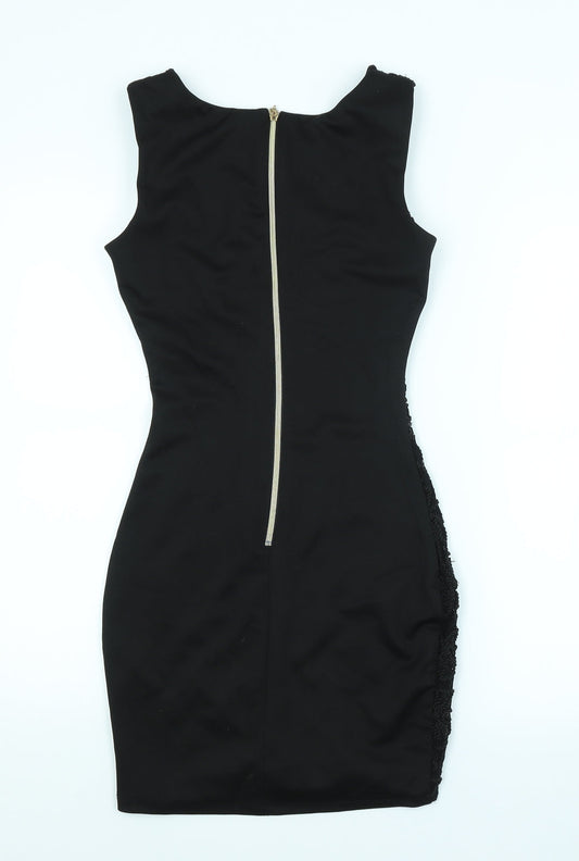 Agenda Womens Black Floral  Pencil Dress  Size 8