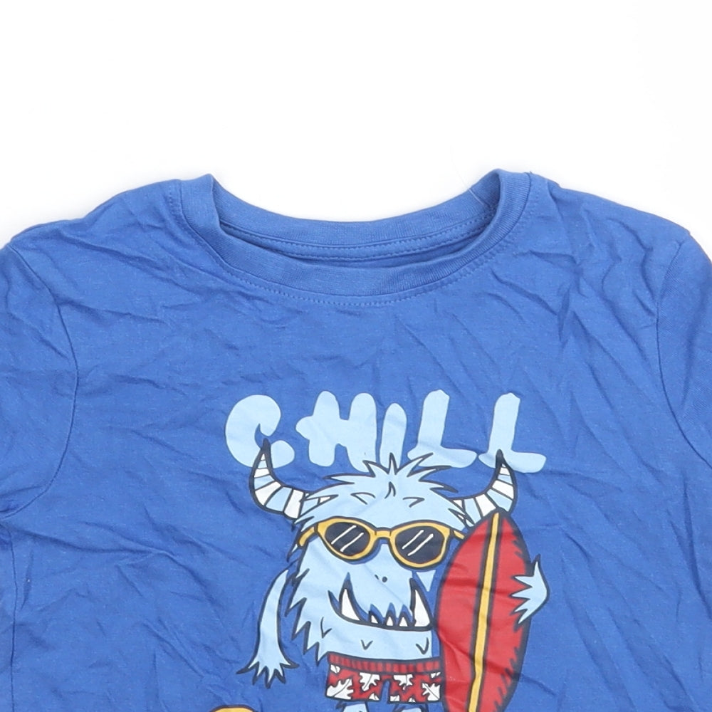 Primark Boys Black   Basic T-Shirt Size 3-4 Years  - Monster