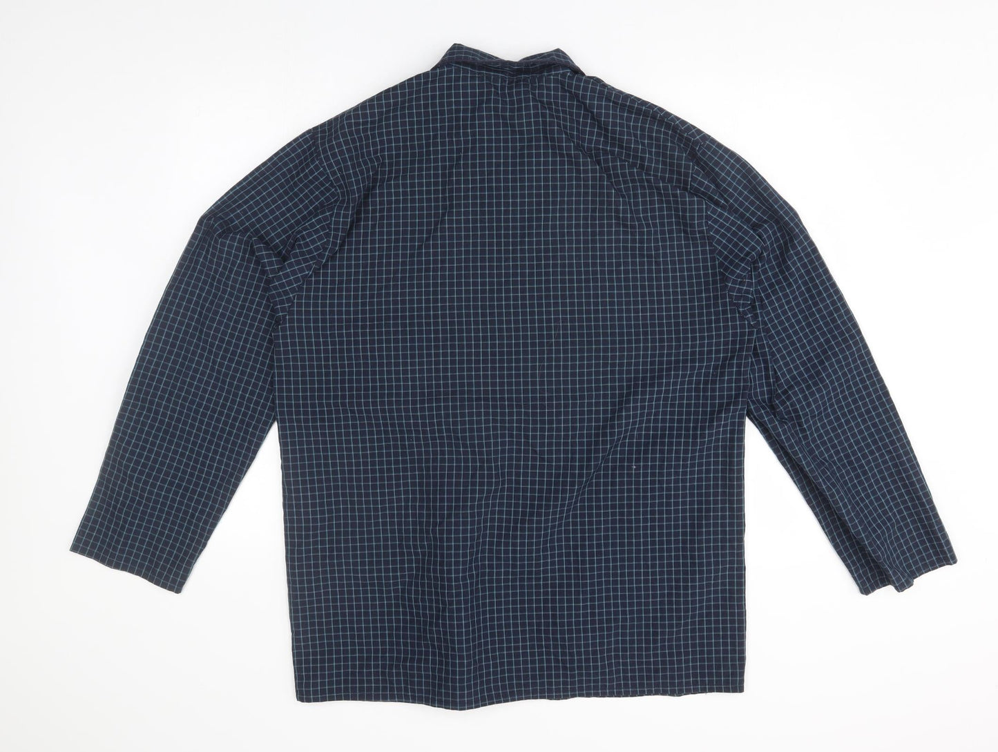 M&S Mens Blue Plaid   Button-Up Size M
