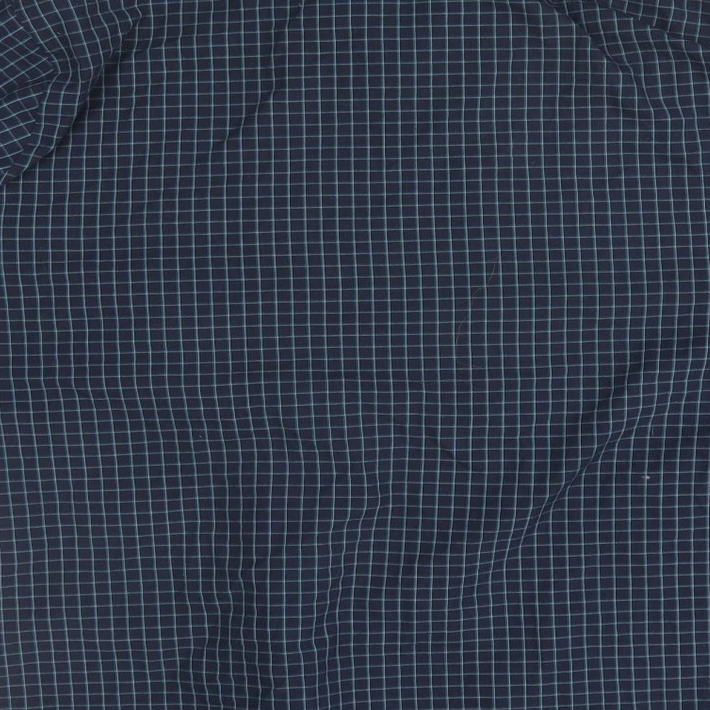 M&S Mens Blue Plaid   Button-Up Size M
