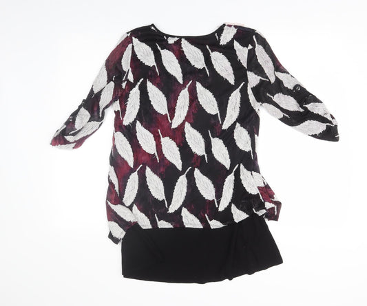 Preworn Womens Purple Floral  Basic Blouse Size 12