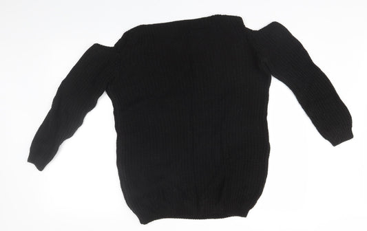 Preworn Womens Black   Pullover Jumper One Size  - shoulder cut outs