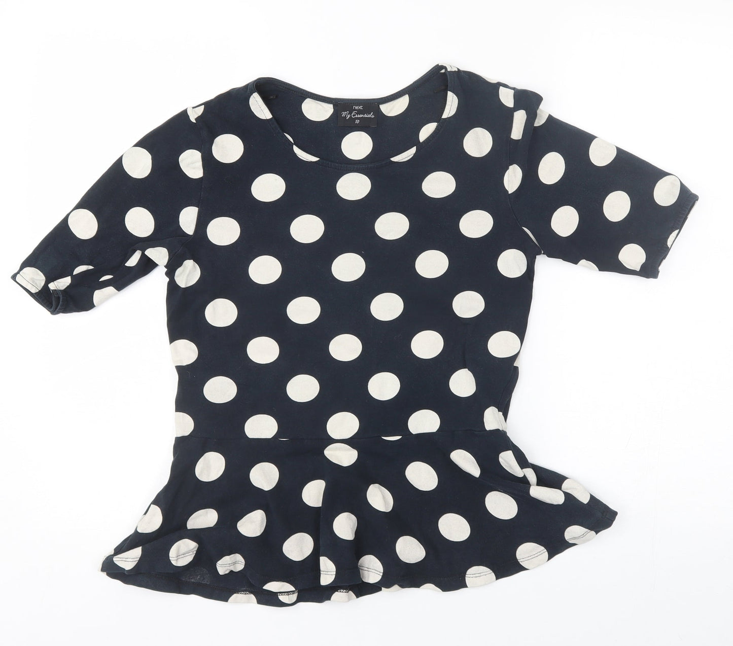 NEXT Womens Blue Polka Dot  Basic Blouse Size 10