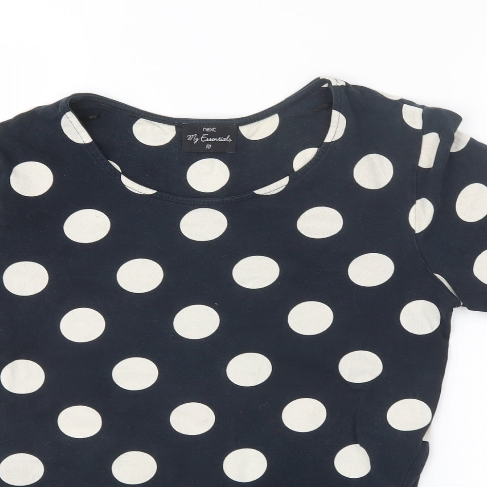 NEXT Womens Blue Polka Dot  Basic Blouse Size 10