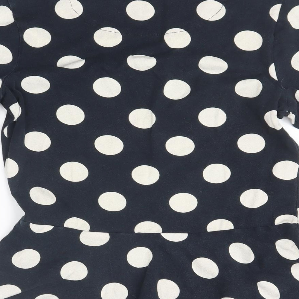 NEXT Womens Blue Polka Dot  Basic Blouse Size 10