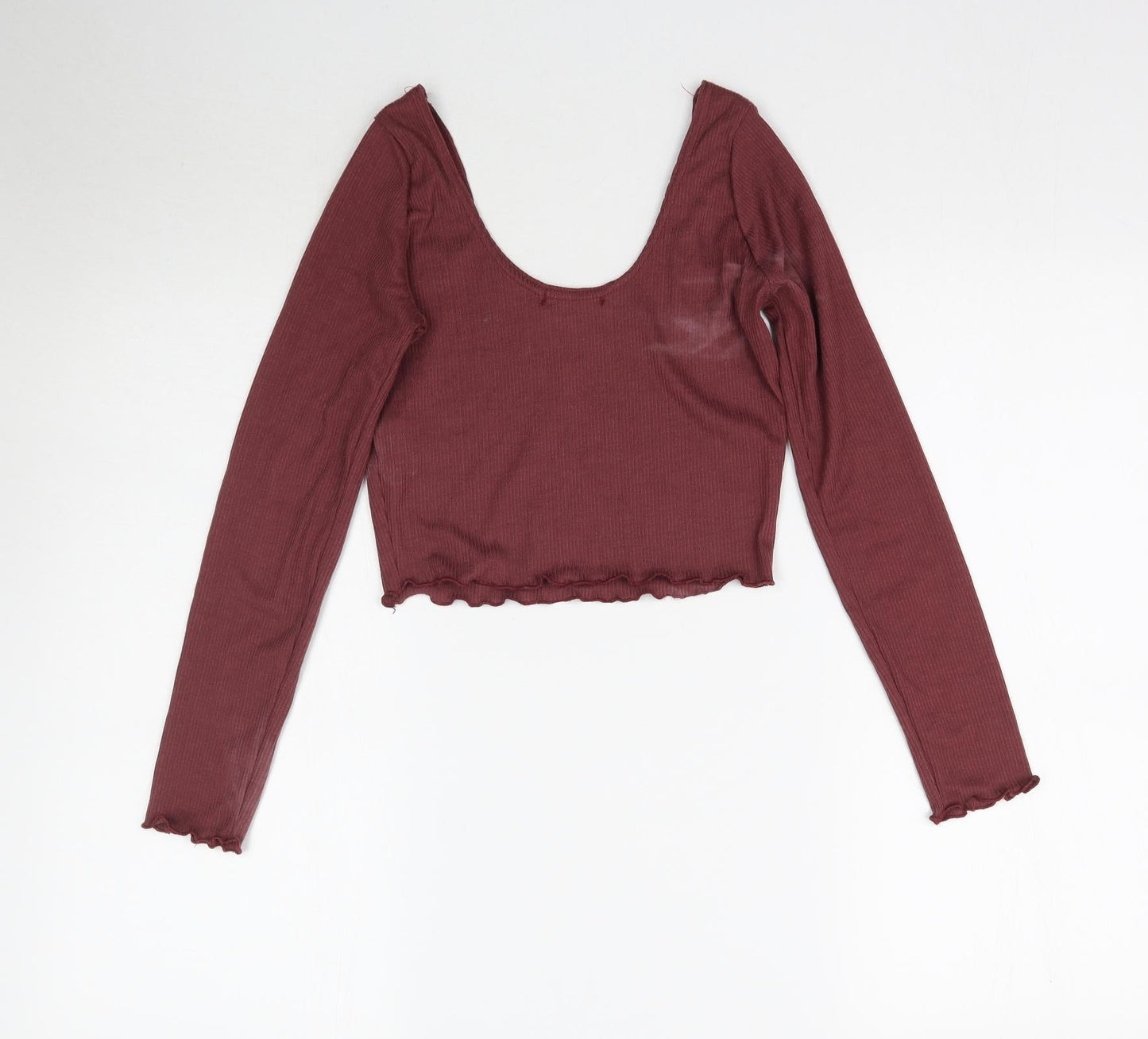 Boohoo Womens Red   Basic T-Shirt Size 6  - Maroon