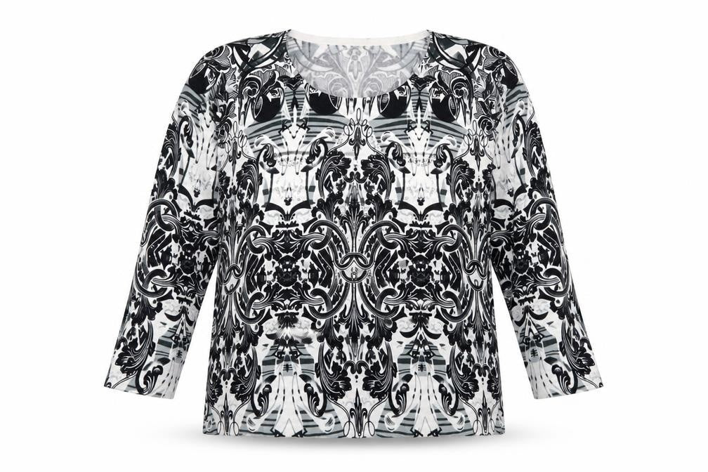Decathlon Womens Black Geometric Knit Pullover Jumper Size 2XL  - Batik