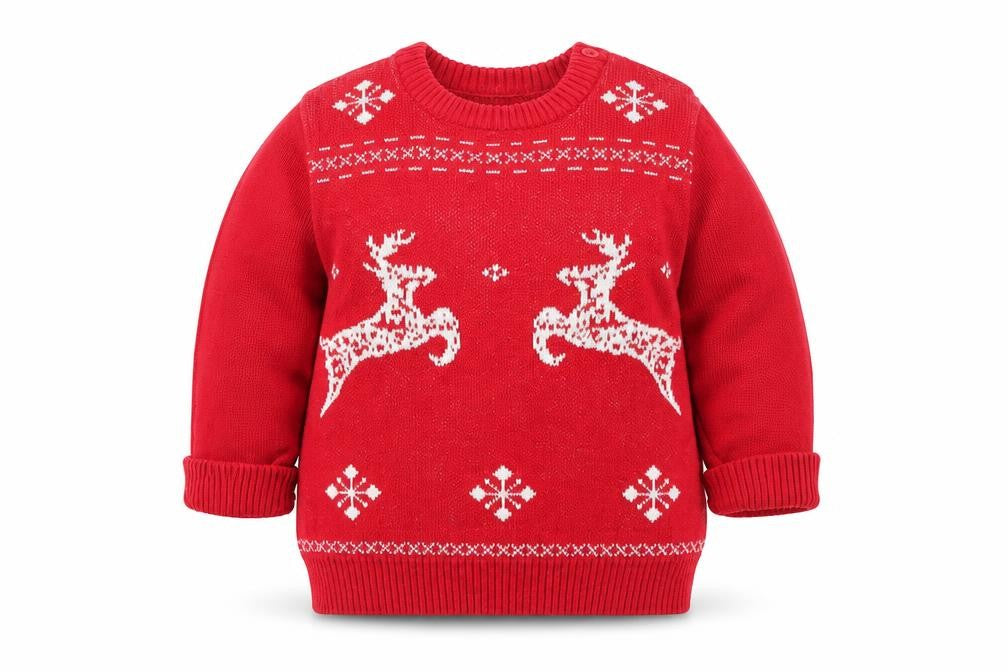 Marks and Spencer Baby Red Geometric  Pullover Jumper Size 9-12 Months