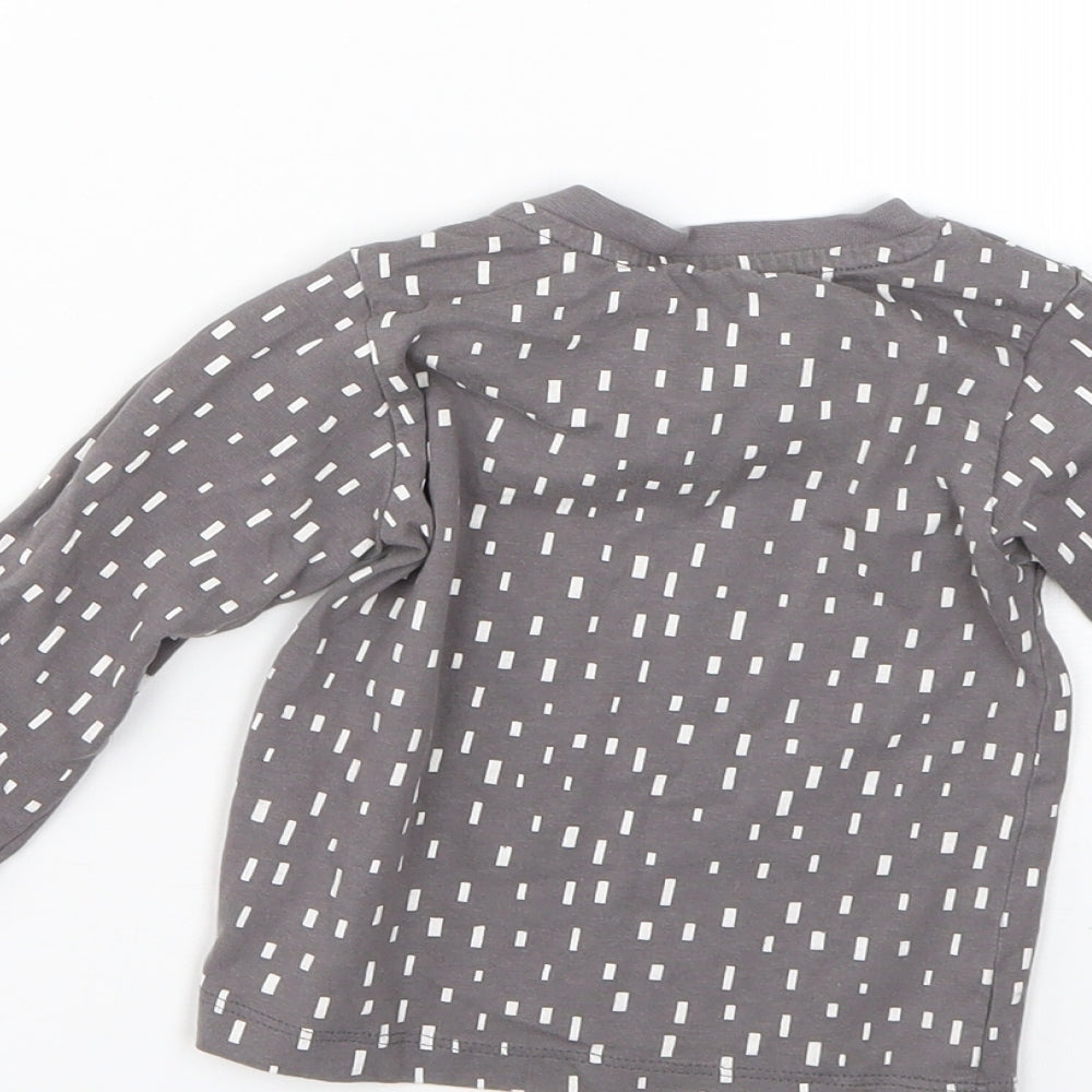 Matalan Baby Grey Geometric  Basic T-Shirt Size 9-12 Months