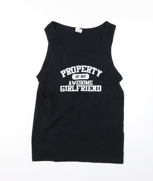 Gildan Mens Black    T-Shirt Size S