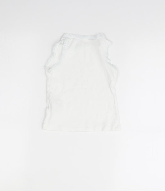 NEXT Girls White   Basic Tank Size 3 Years  - Vest