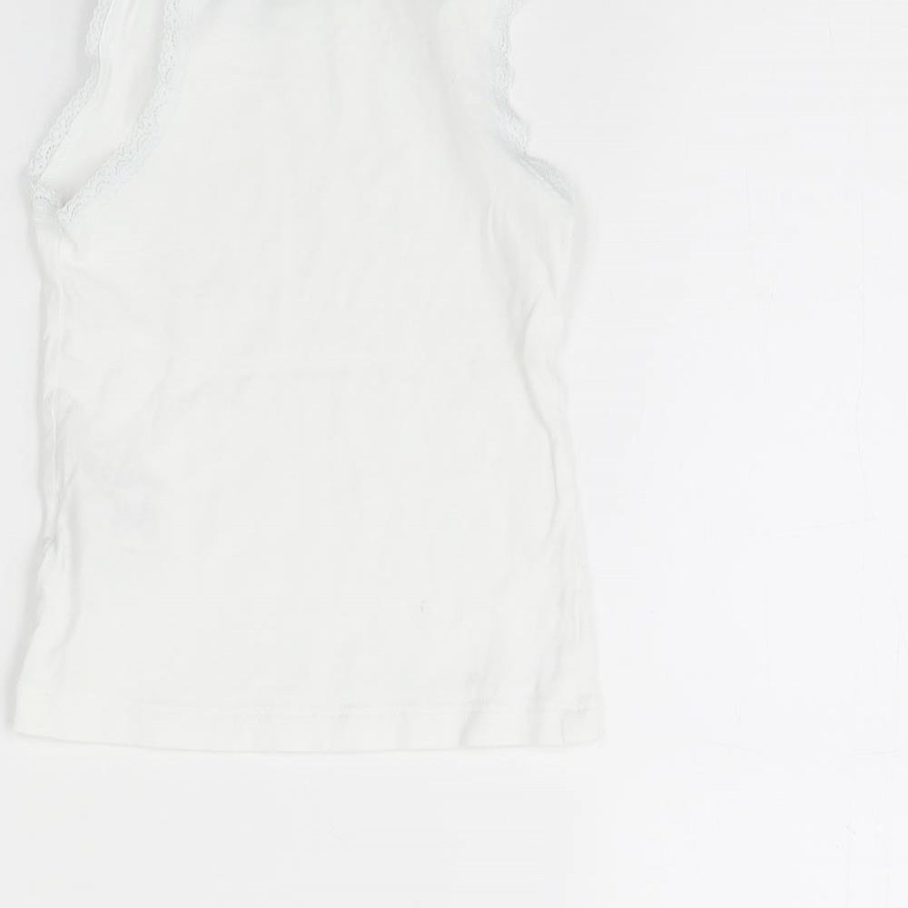 NEXT Girls White   Basic Tank Size 3 Years  - Vest