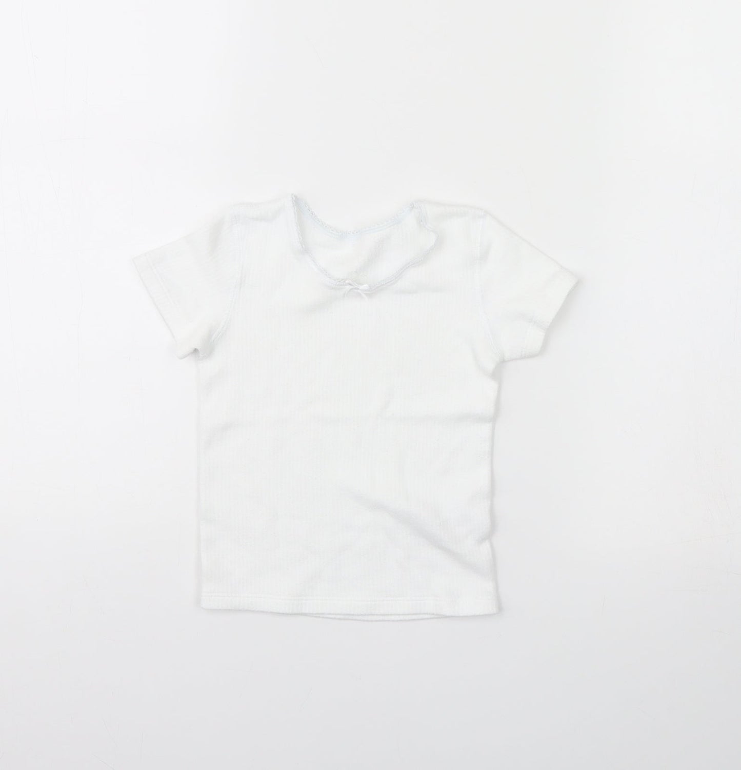 M&S Girls White   Basic T-Shirt Size 3 Years