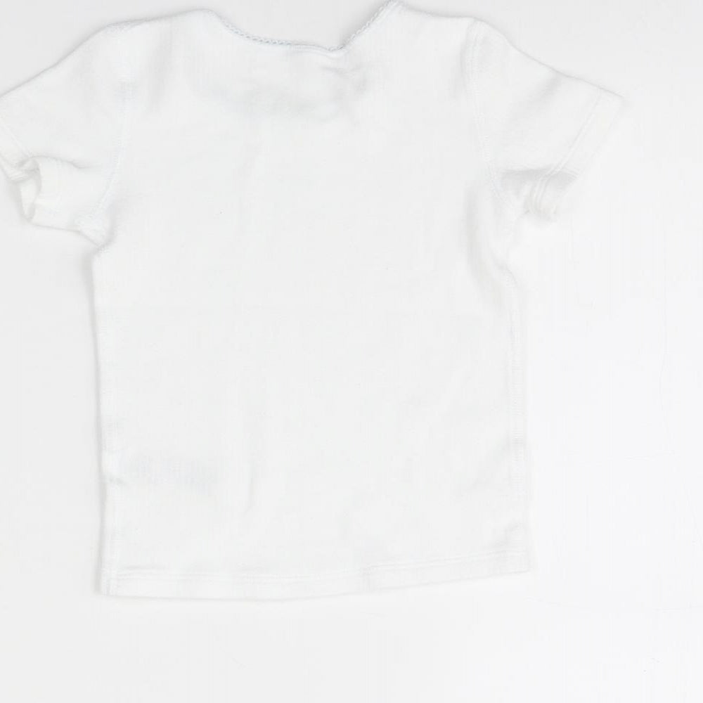 M&S Girls White   Basic T-Shirt Size 3 Years