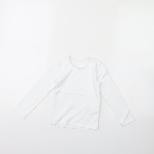 m&s Girls White   Basic T-Shirt Size 3 Years