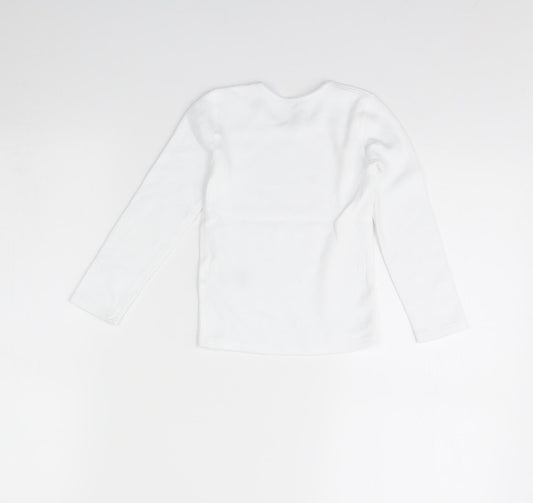 m&s Girls White   Basic T-Shirt Size 3 Years