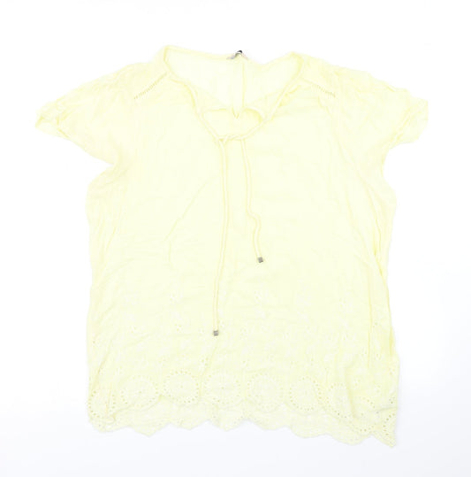 M&Co Womens Yellow   Basic Blouse Size 14