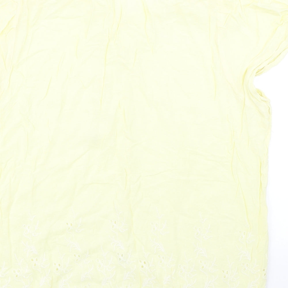 M&Co Womens Yellow   Basic Blouse Size 14