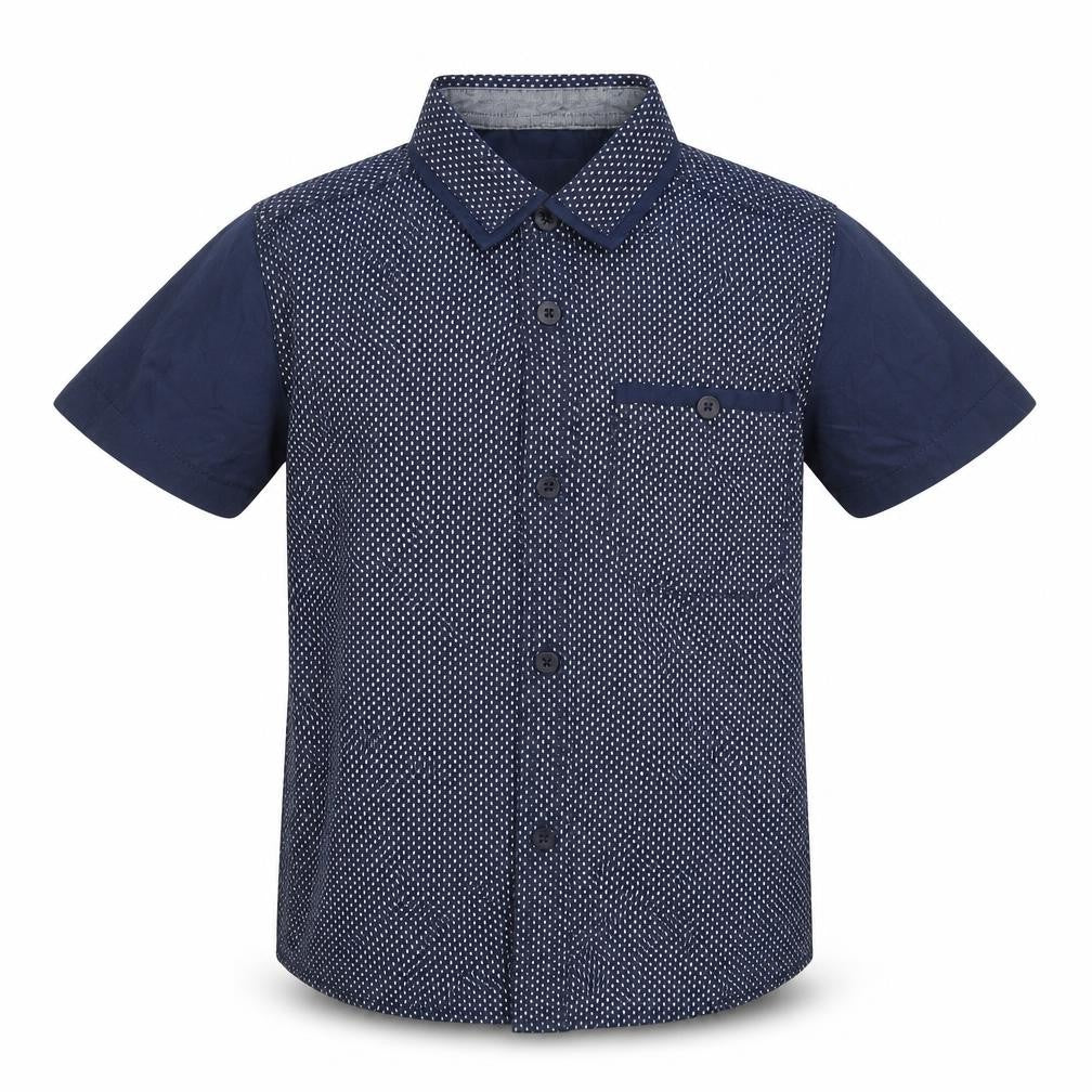 Rebel Boys Blue Polka Dot  Basic Button-Up Size 6-7 Years