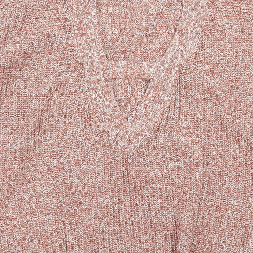 V Womens Pink  Knit Pullover Jumper Size 14  - Deep V Back