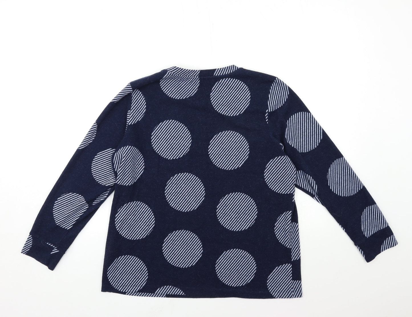 Marks and Spencer Womens Blue Polka Dot Knit Pullover Jumper Size 14