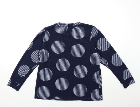 Marks and Spencer Womens Blue Polka Dot Knit Pullover Jumper Size 14