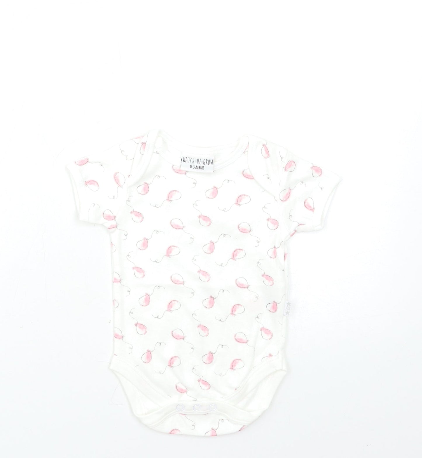 Watch me grow Baby White Geometric  Babygrow One-Piece Size 0-3 Months