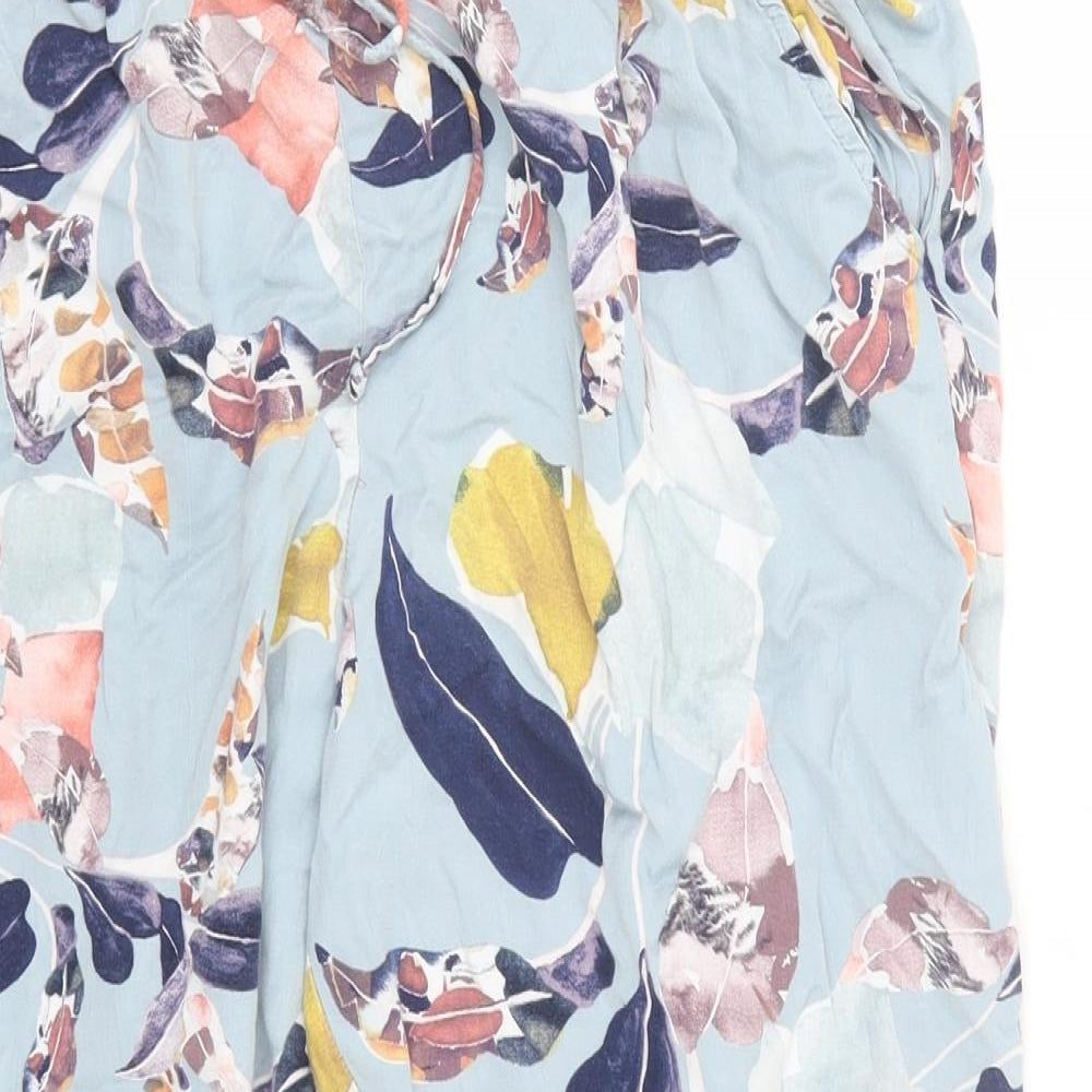 Preworn Womens Blue Floral  Capri Trousers Size L L23 in