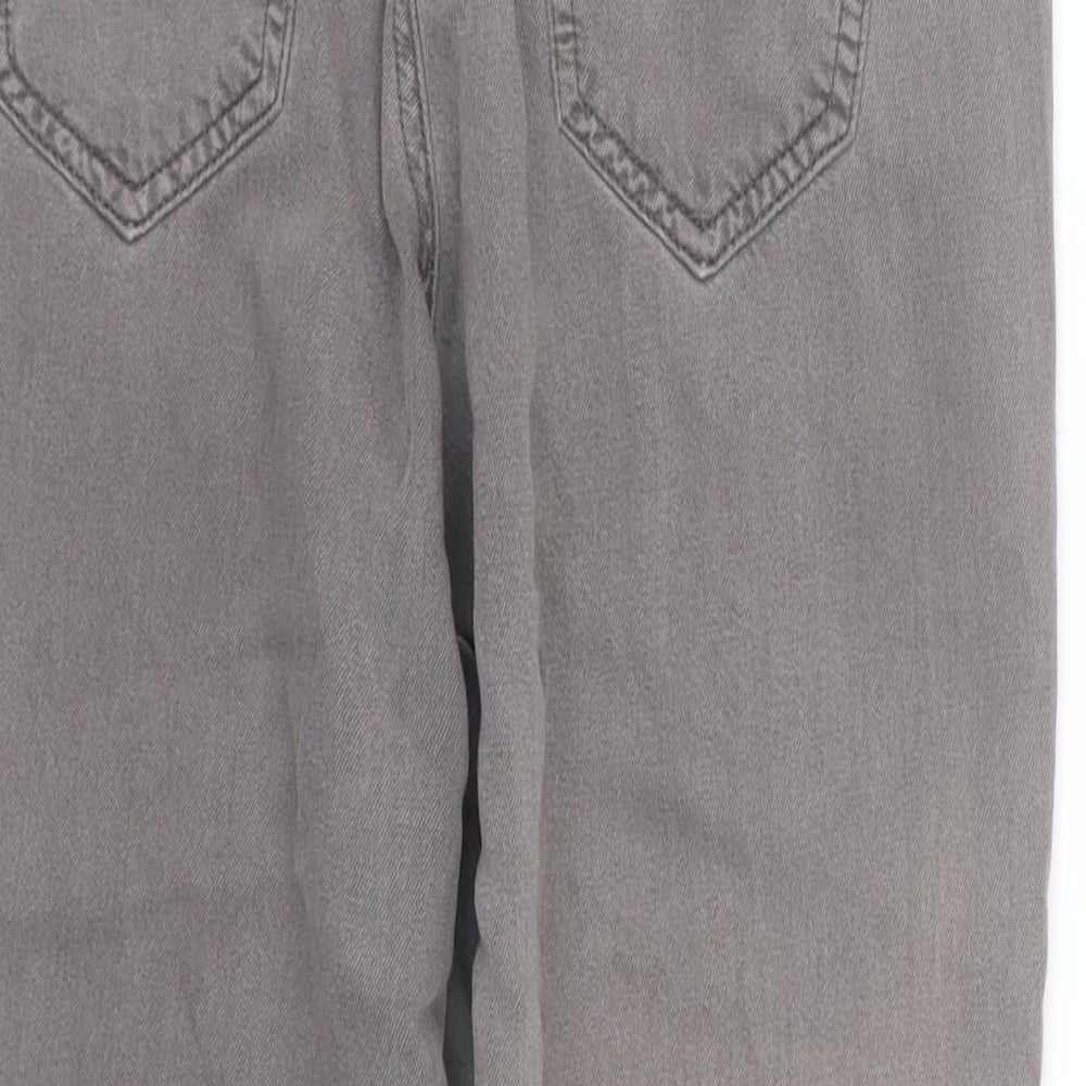F&F Womens Grey  Denim Straight Jeans Size 8 L23 in