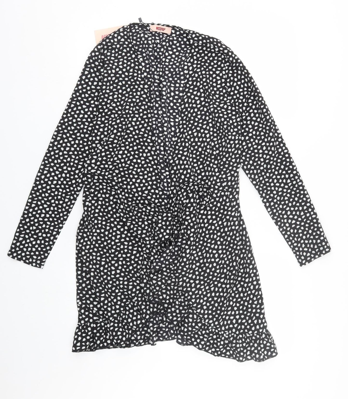 Misspap Womens Black Polka Dot  Kimono Blouse Size 8