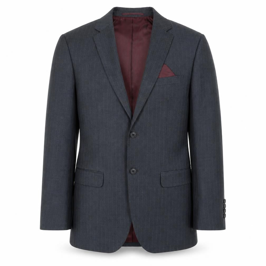 George Mens Blue Striped  Jacket Suit Jacket Size 36