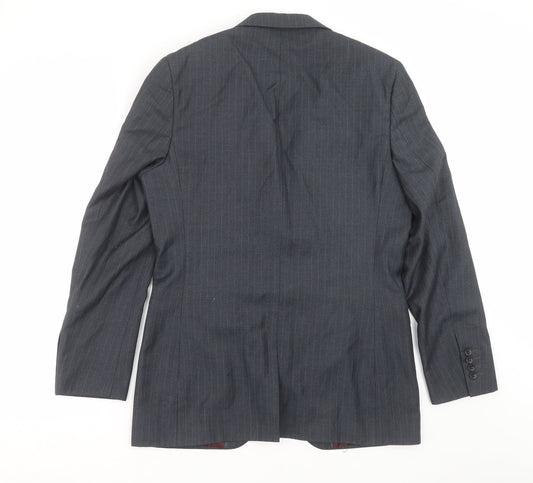 George Mens Blue Striped  Jacket Suit Jacket Size 36