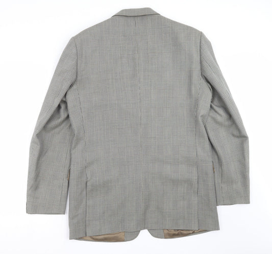 George Arthur Dunn Mens Grey Houndstooth  Jacket Suit Jacket Size 42
