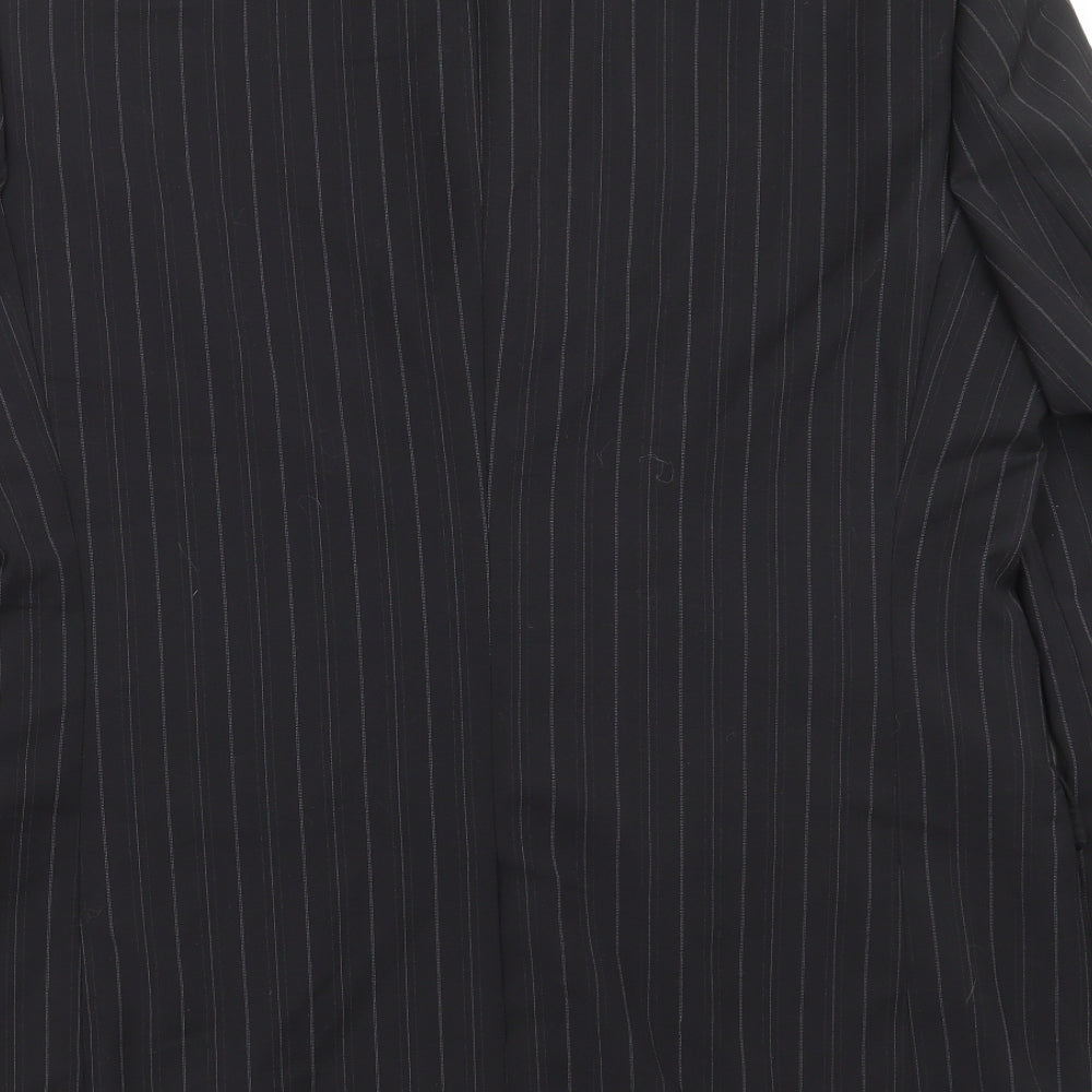 Karl Jackson Mens Black Striped  Jacket Suit Jacket Size 42
