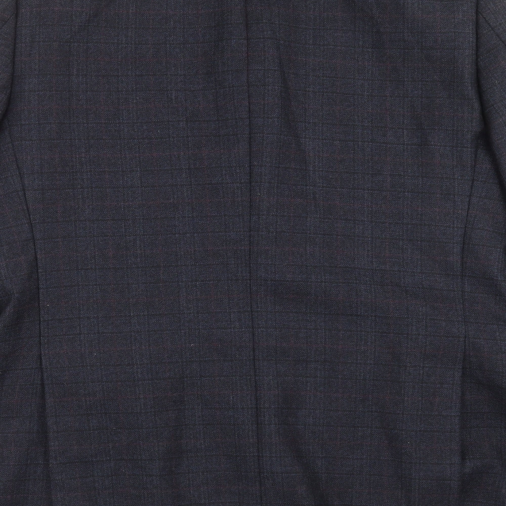 ALFREDO Mens Blue Check  Jacket Suit Jacket Size 46