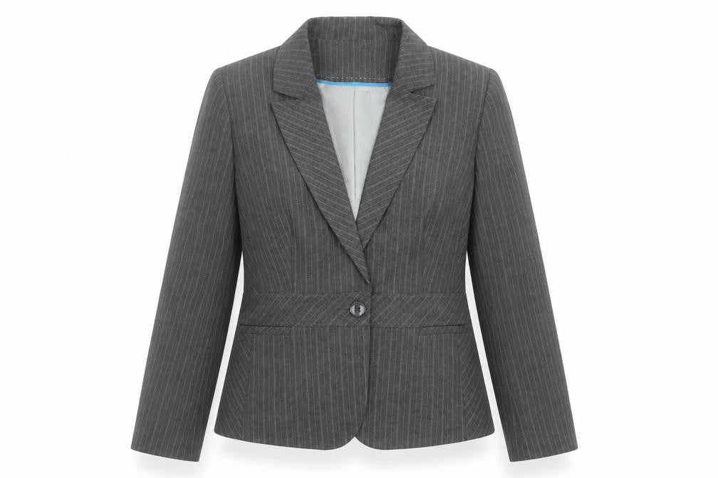 shopdirect Womens Grey Striped  Jacket Suit Jacket Size 16
