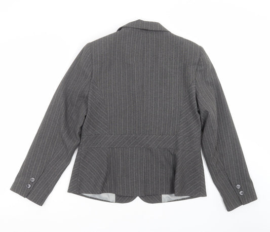 shopdirect Womens Grey Striped  Jacket Suit Jacket Size 16