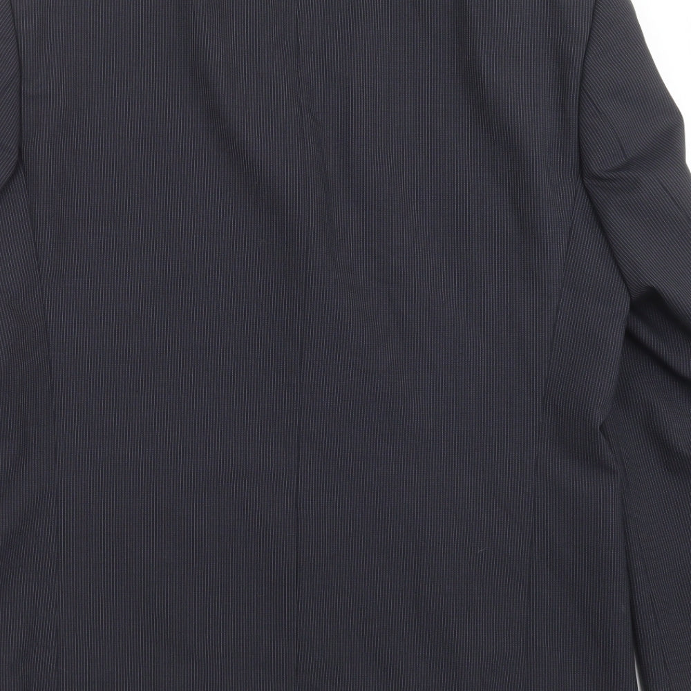 MODERN MIX Mens Blue Striped  Jacket Suit Jacket Size 40