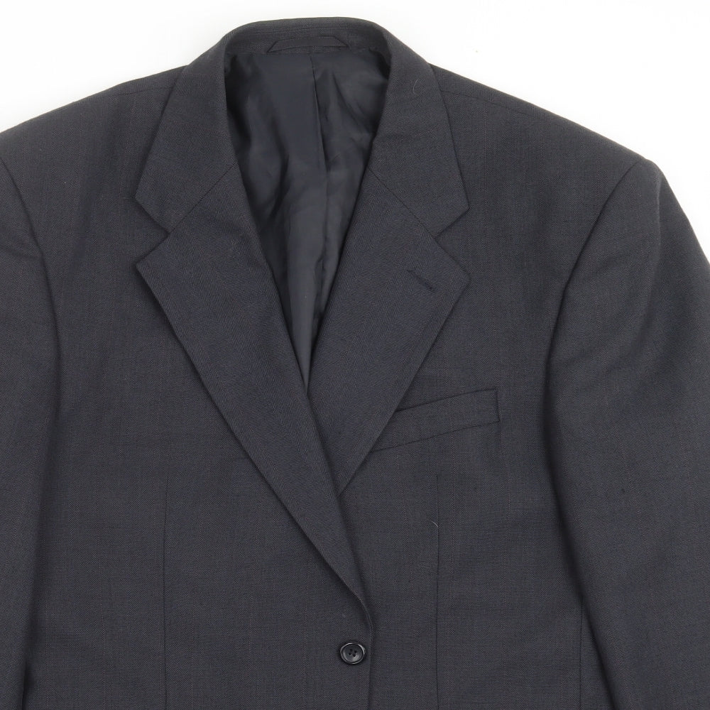 Pinstripe Mens Blue Striped  Jacket Suit Jacket Size 44