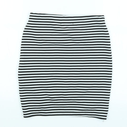 Nikka Womens White Striped  Straight & Pencil Skirt Size 10