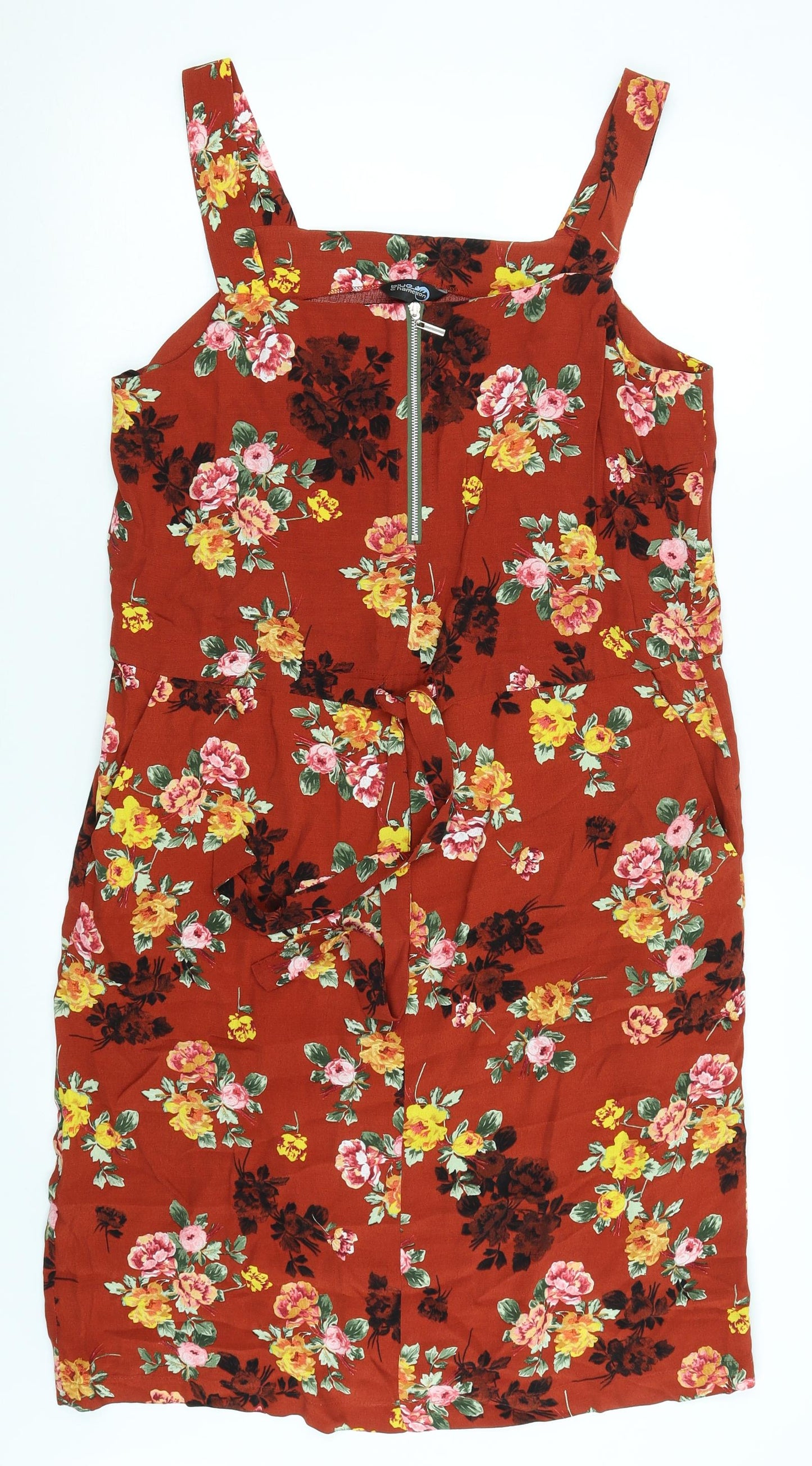 Blue Chameleon Womens Red Floral  A-Line  Size 12