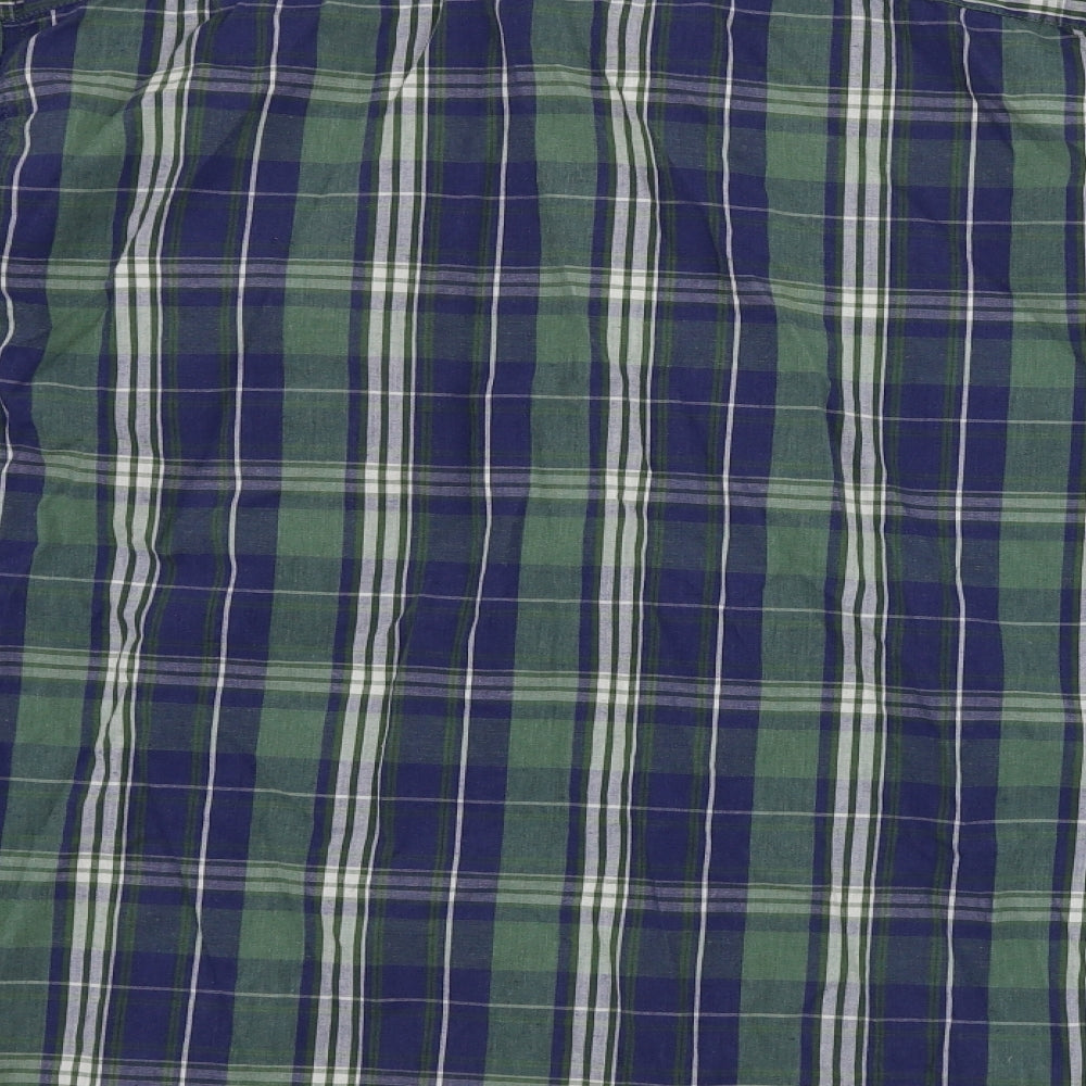 Easy  Mens Green Check   Button-Up Size M